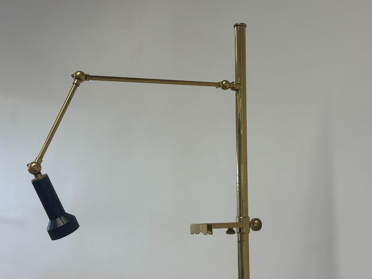 Post War Italian Illuminated Brass Floor Easel