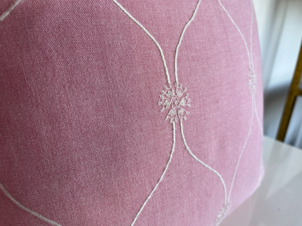 20" Pink Pillows with Fringe, Pair