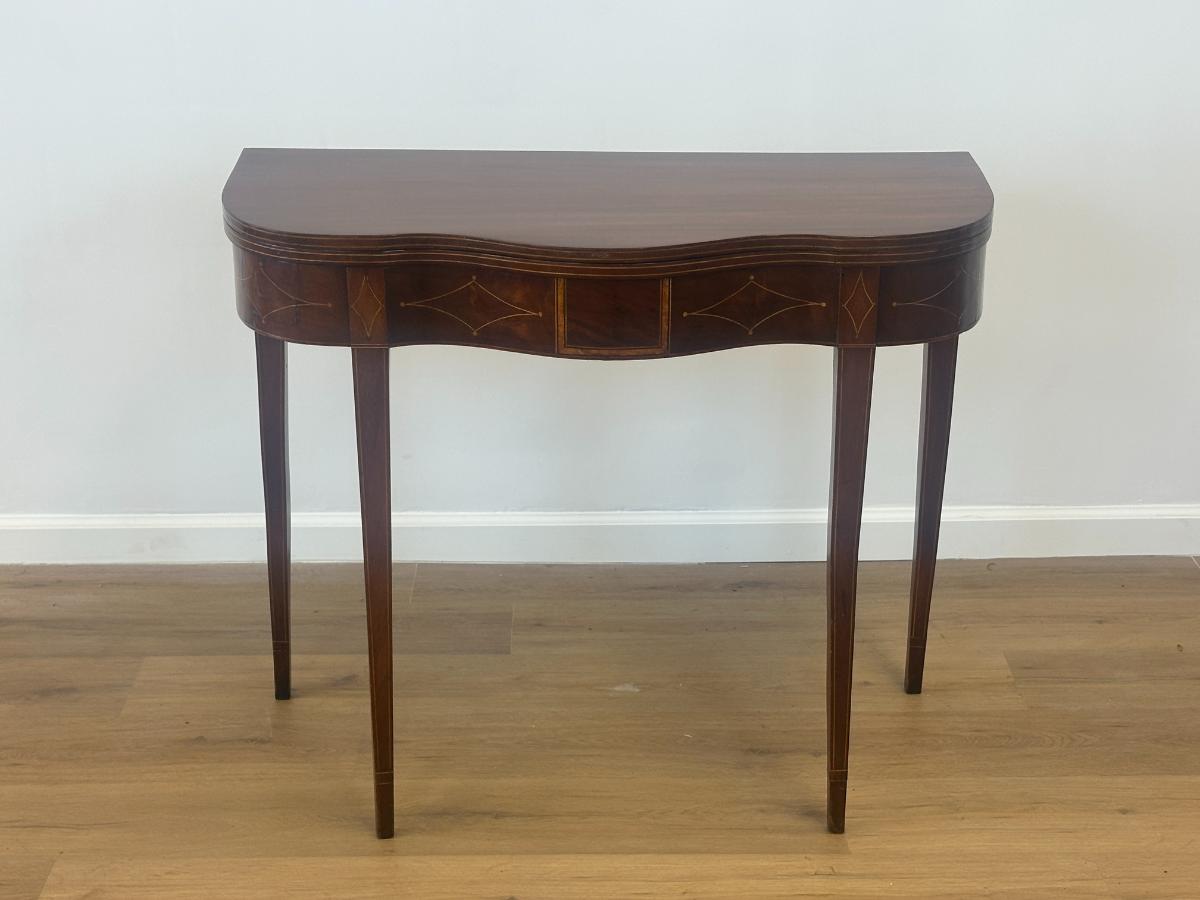 Antique Federal Style Serpentine Card Table