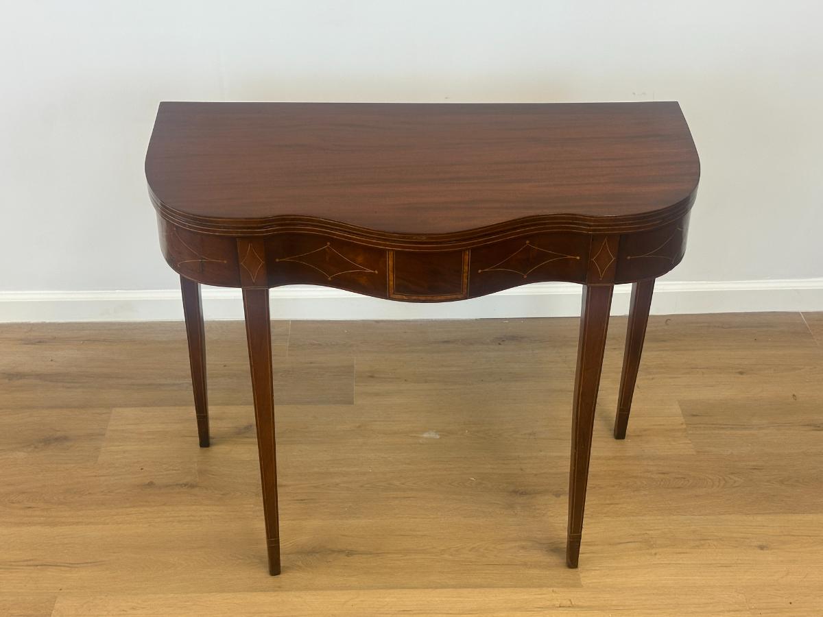 Antique Federal Style Serpentine Card Table