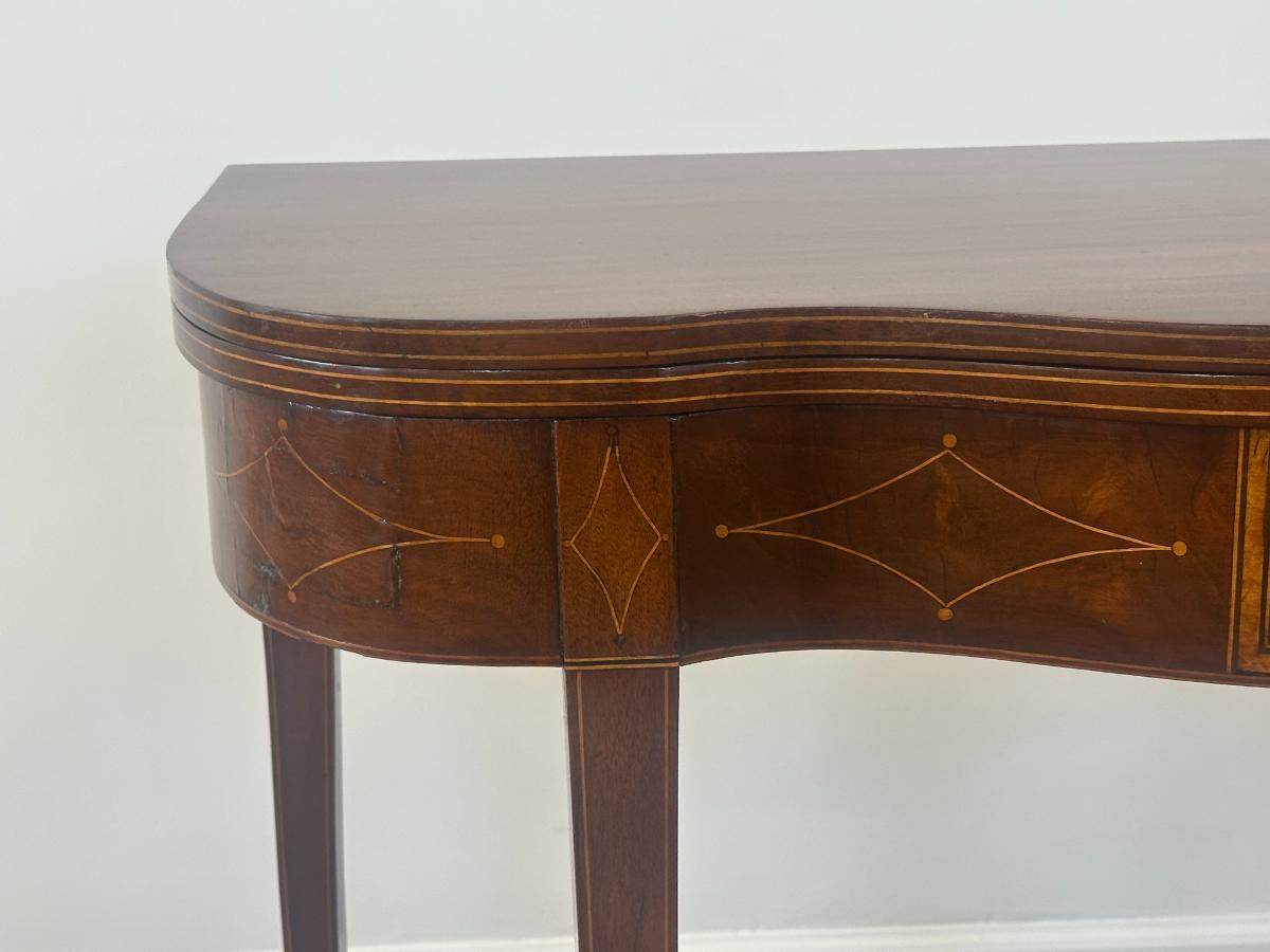 Antique Federal Style Serpentine Card Table