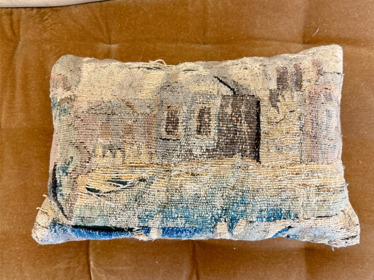 Antique French Tapestry Pillows, Pair