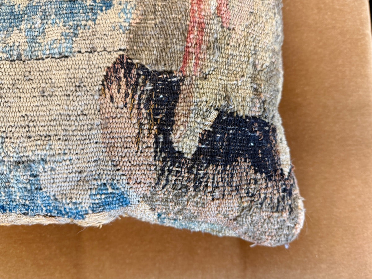 Antique French Tapestry Pillows, Pair