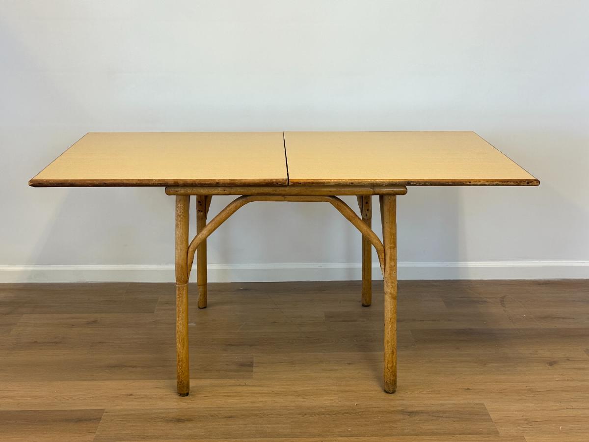 Vintage Florida Flip Top Game Table and Set of Four Chairs