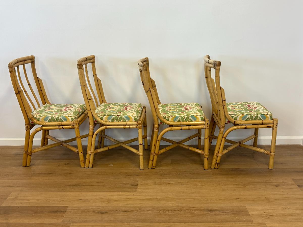 Vintage Florida Flip Top Game Table and Set of Four Chairs