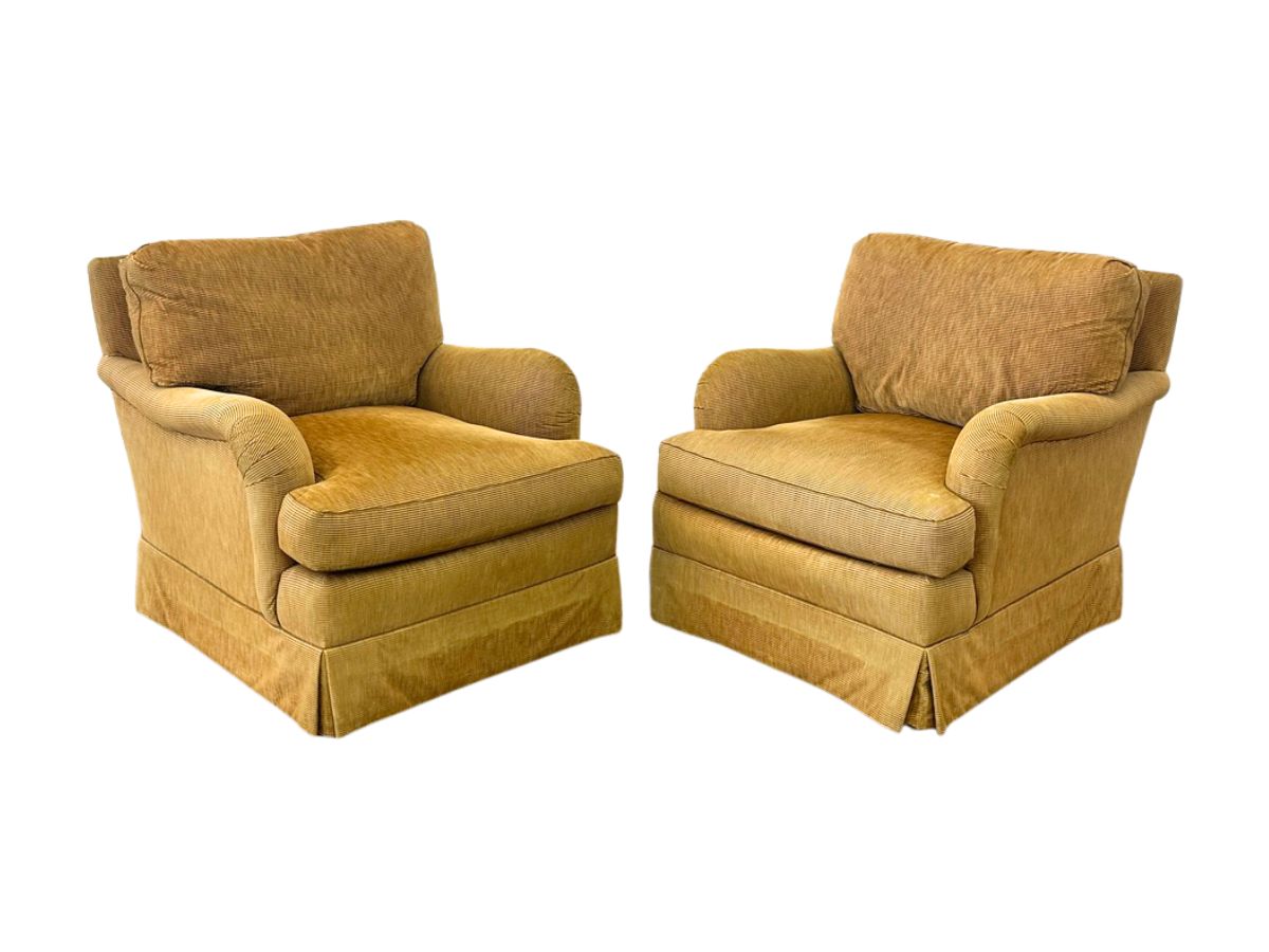 O. Henry House Ltd. Upholstered Chairs, Pair