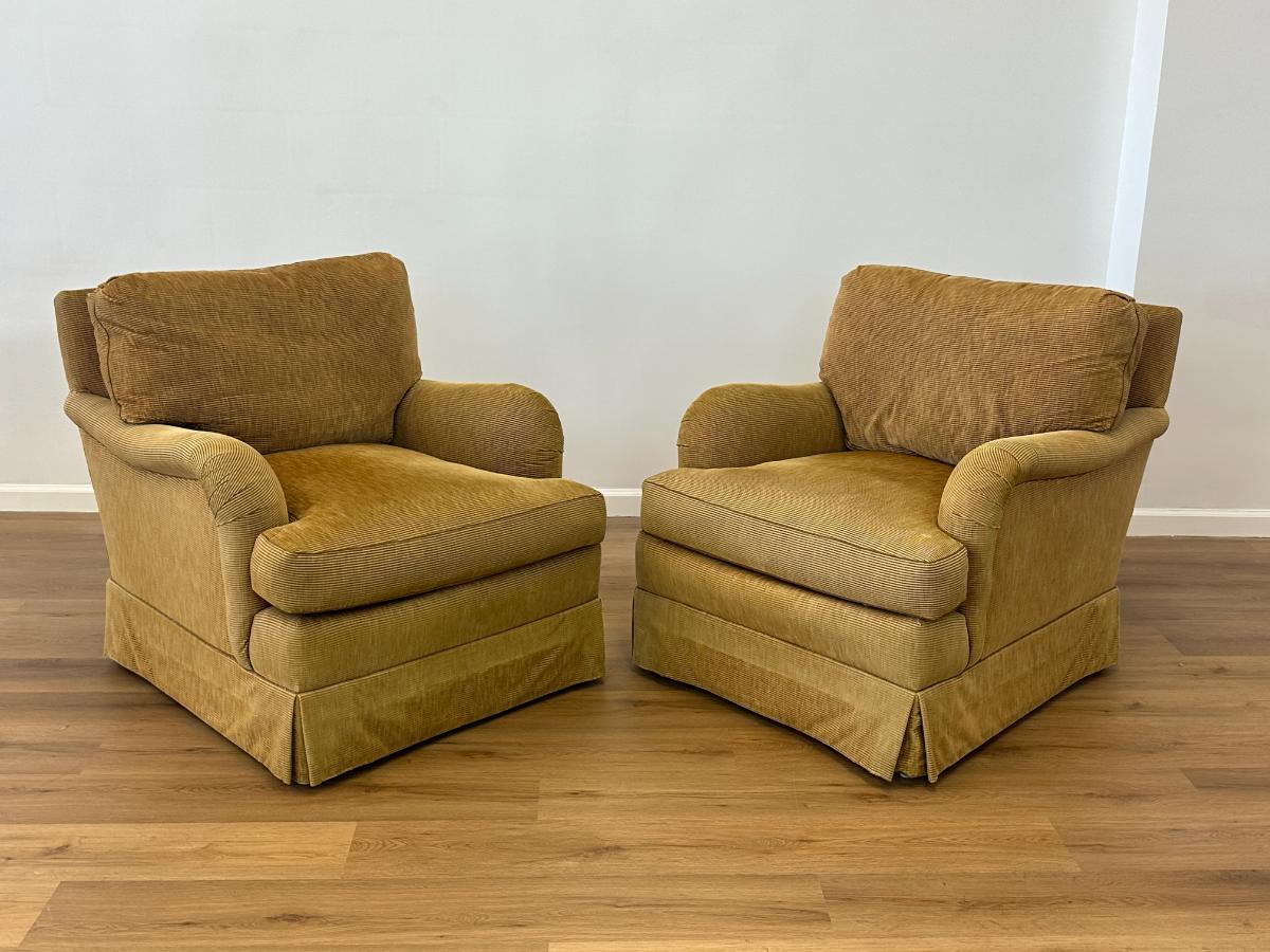 O. Henry House Ltd. Upholstered Chairs, Pair