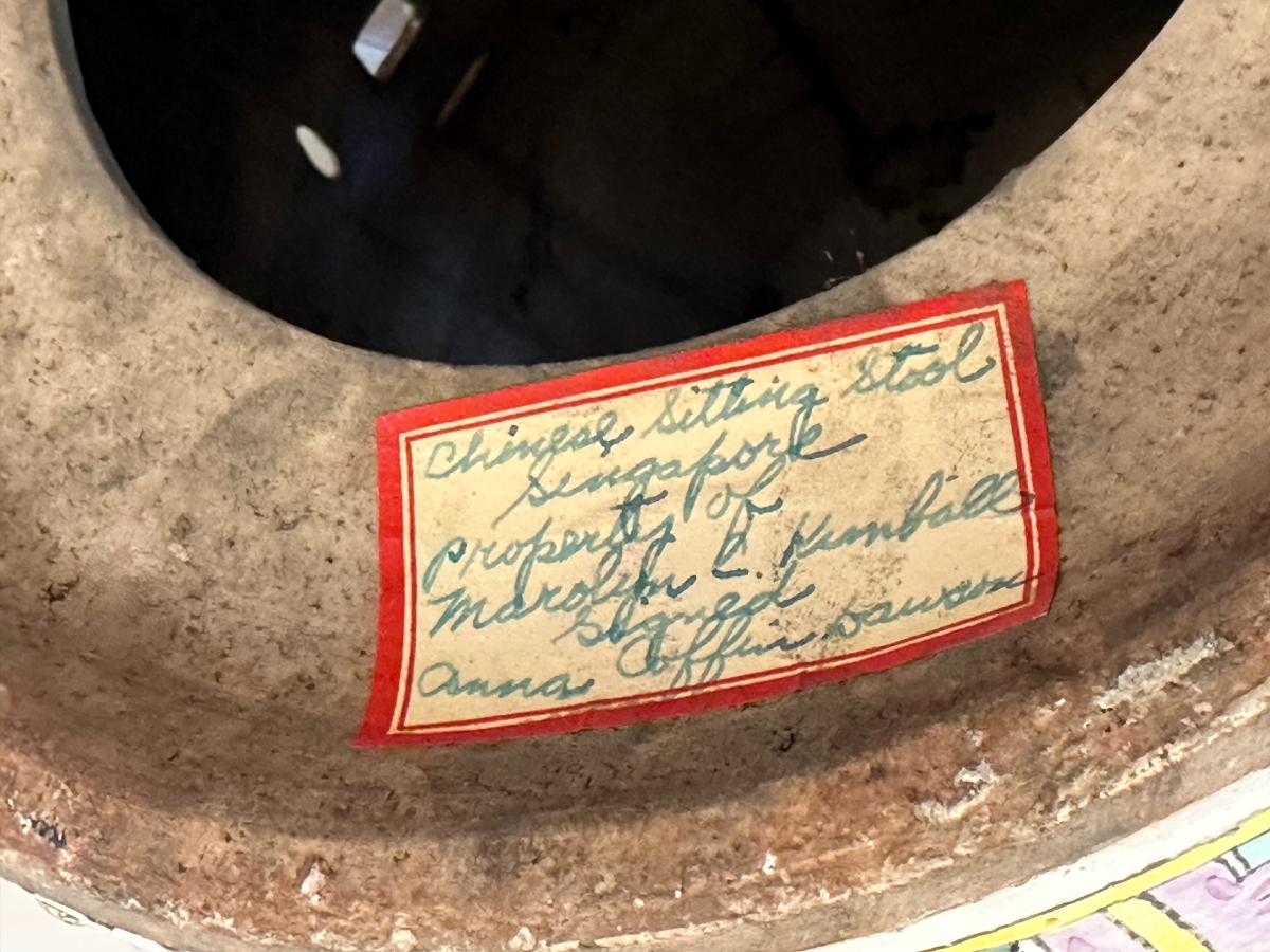 Antique Chinese Famille Rose Garden Stool with Phoenix and Dragon