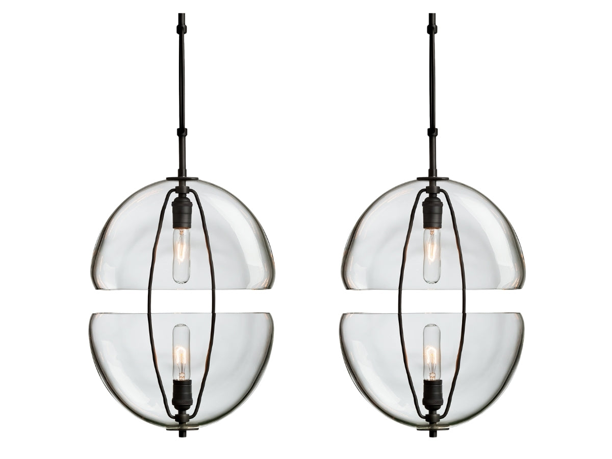 Alison Berger for Holly Hunt Glasswork Moon Pendants, Pair
