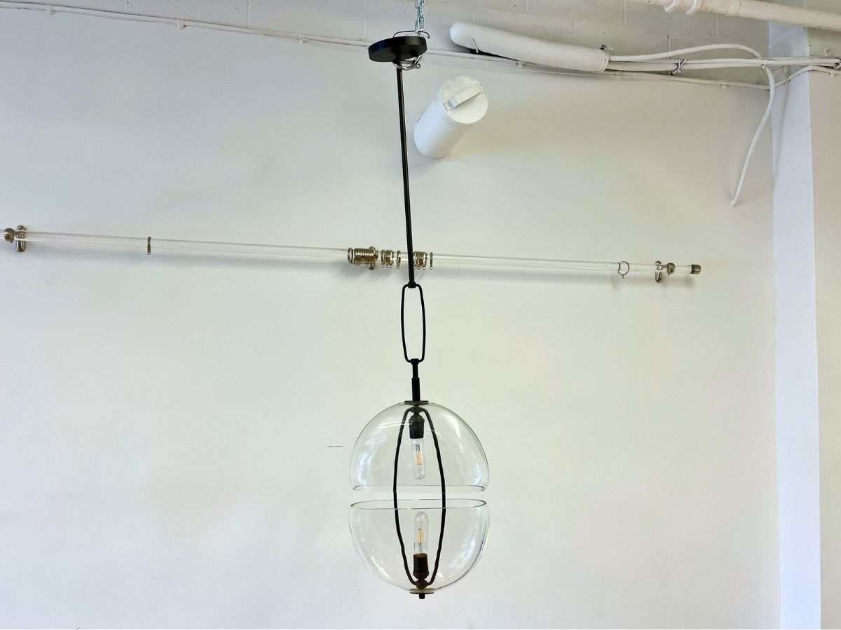 Alison Berger for Holly Hunt Glasswork Moon Pendants, Pair
