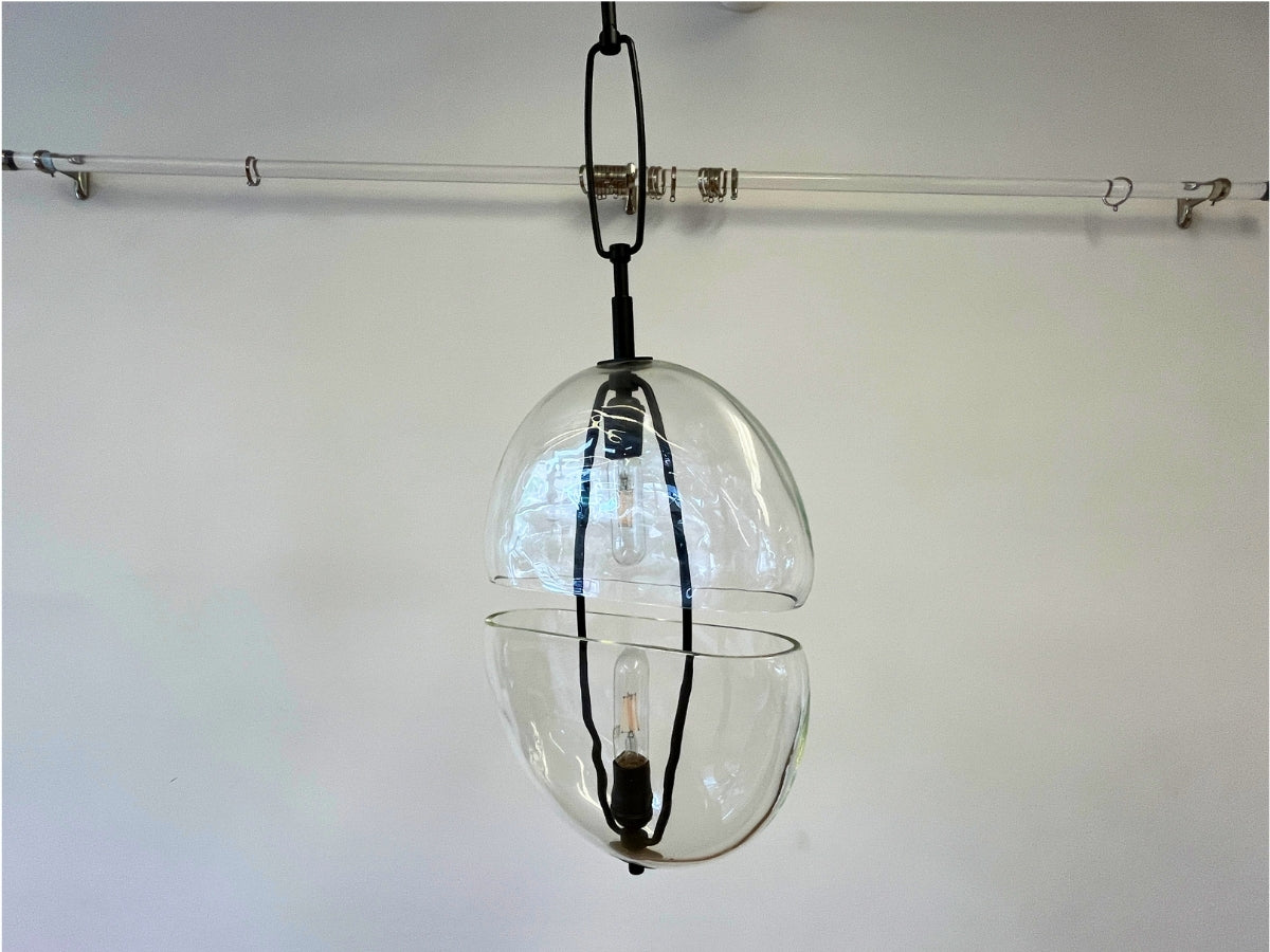 Alison Berger for Holly Hunt Glasswork Moon Pendants, Pair
