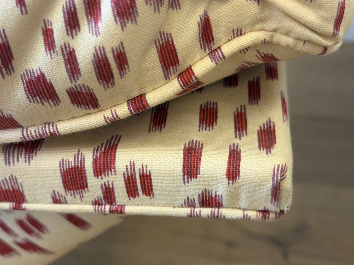 Custom Upholstered X Benches in Brunschwig & Fils Les Touches, Pair