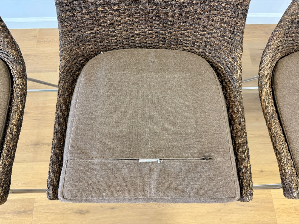 McGuire Woven Shelter Stools, Set of Three