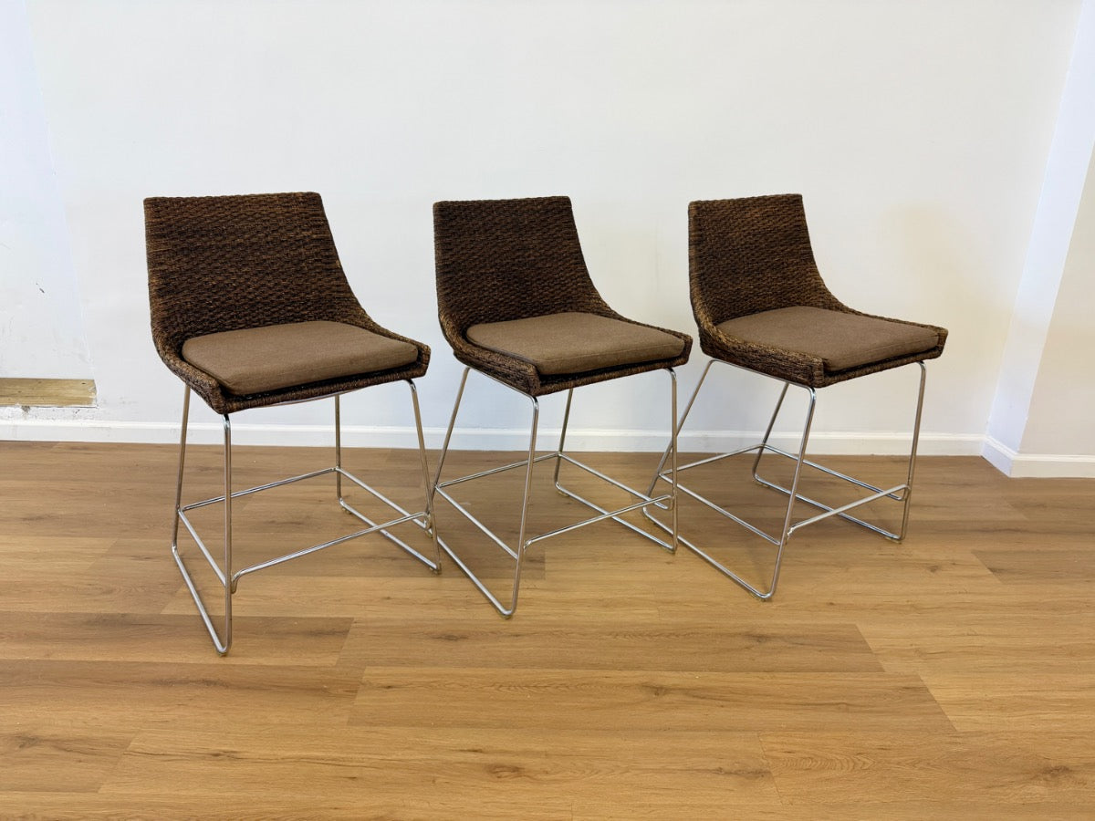 McGuire Woven Shelter Stools, Set of Three