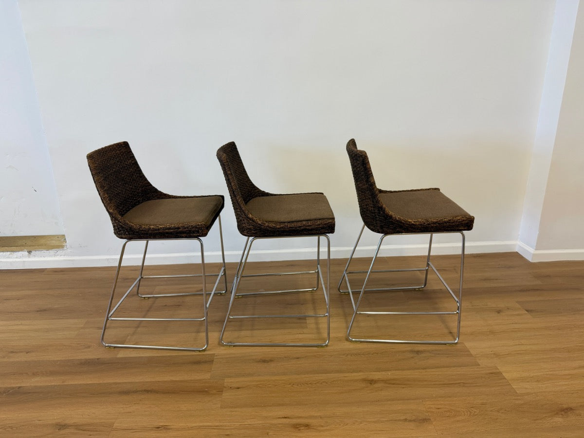 McGuire Woven Shelter Stools, Set of Three