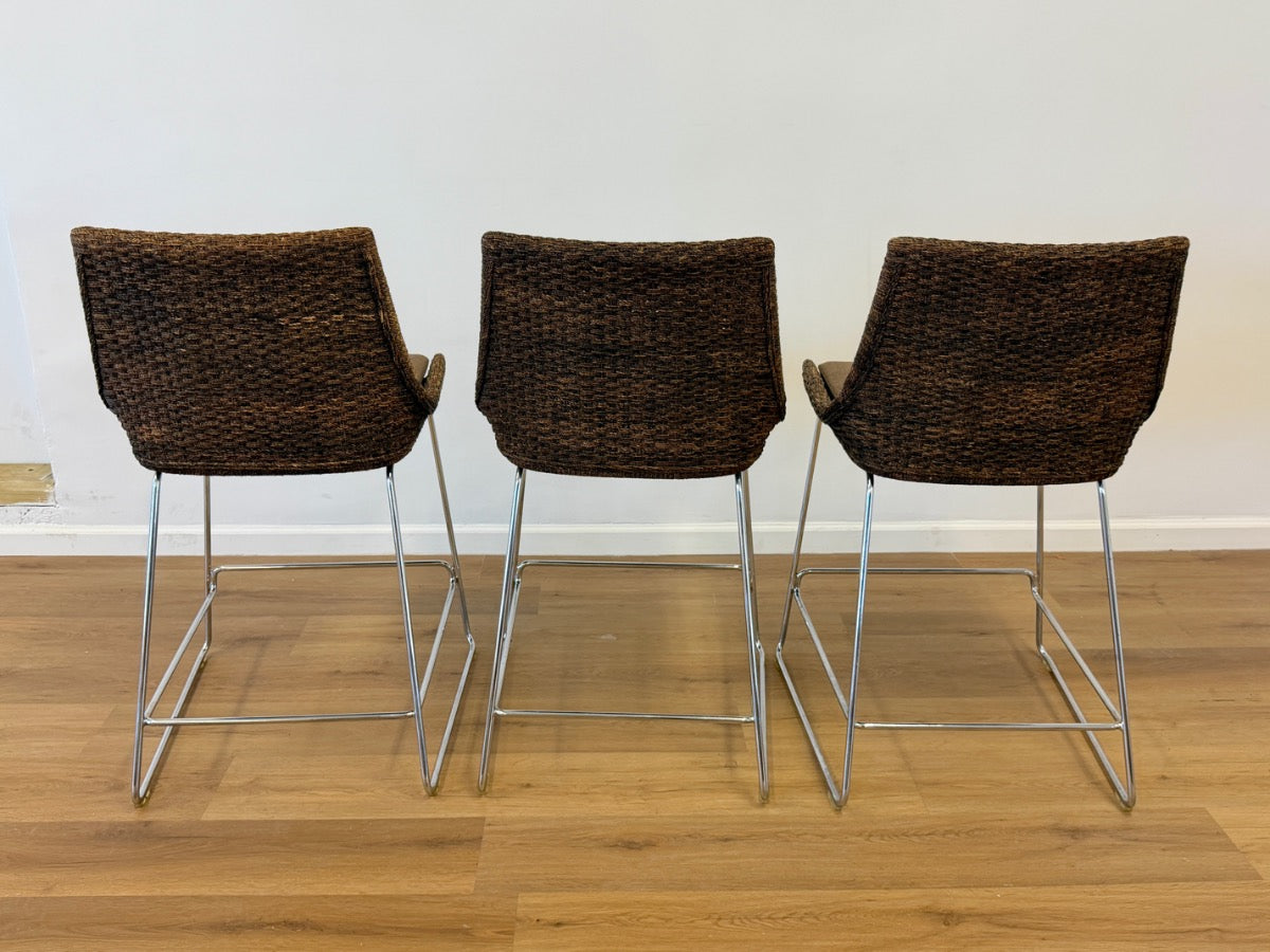 McGuire Woven Shelter Stools, Set of Three