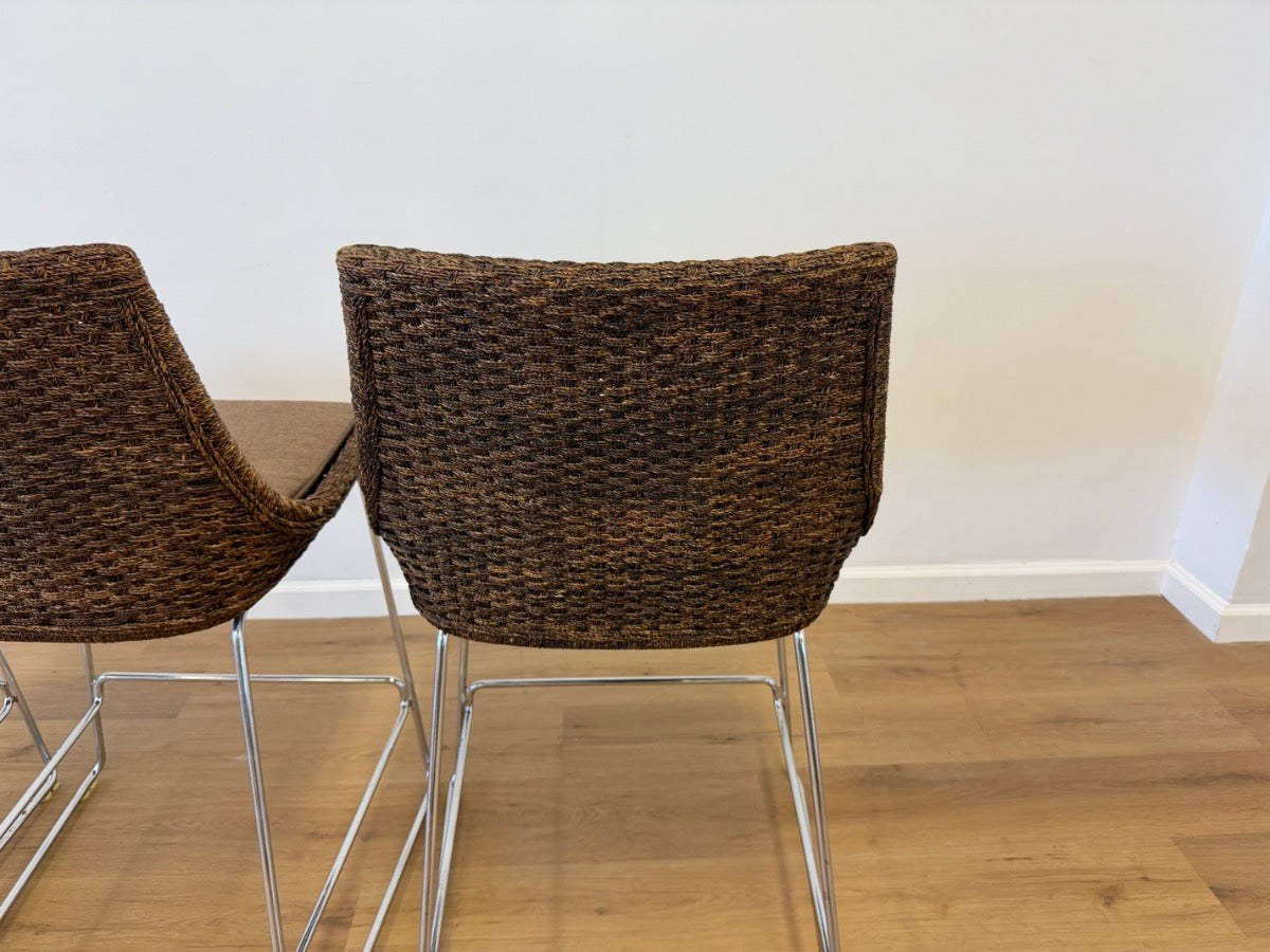 McGuire Woven Shelter Stools, Set of Three