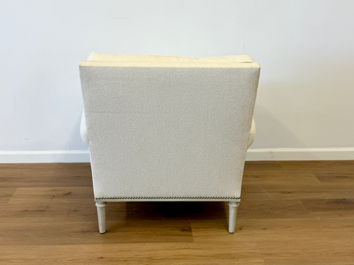Custom Upholstered Club Chair with Nailhead Detail