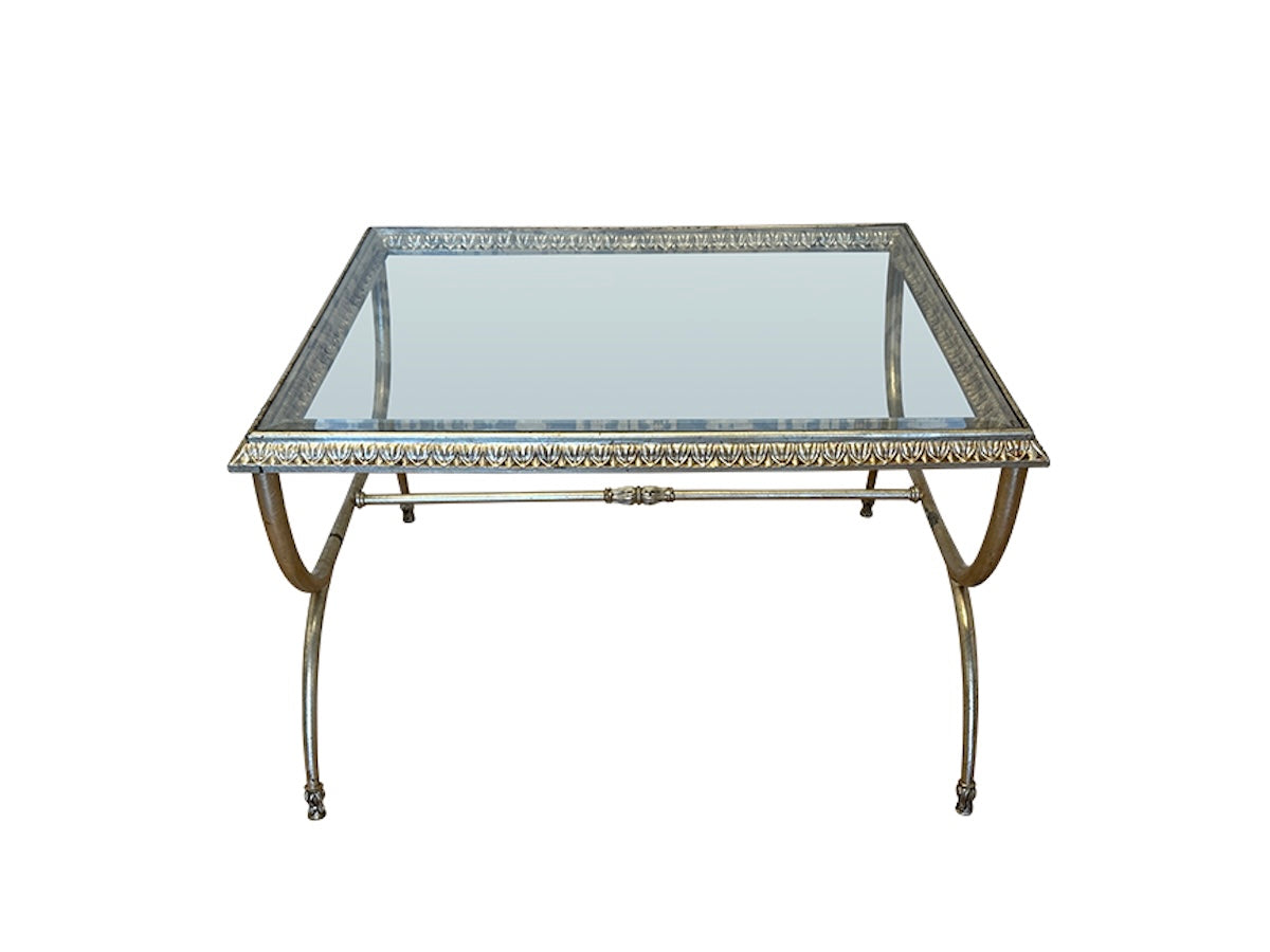 Gold and Glass Cocktail Table