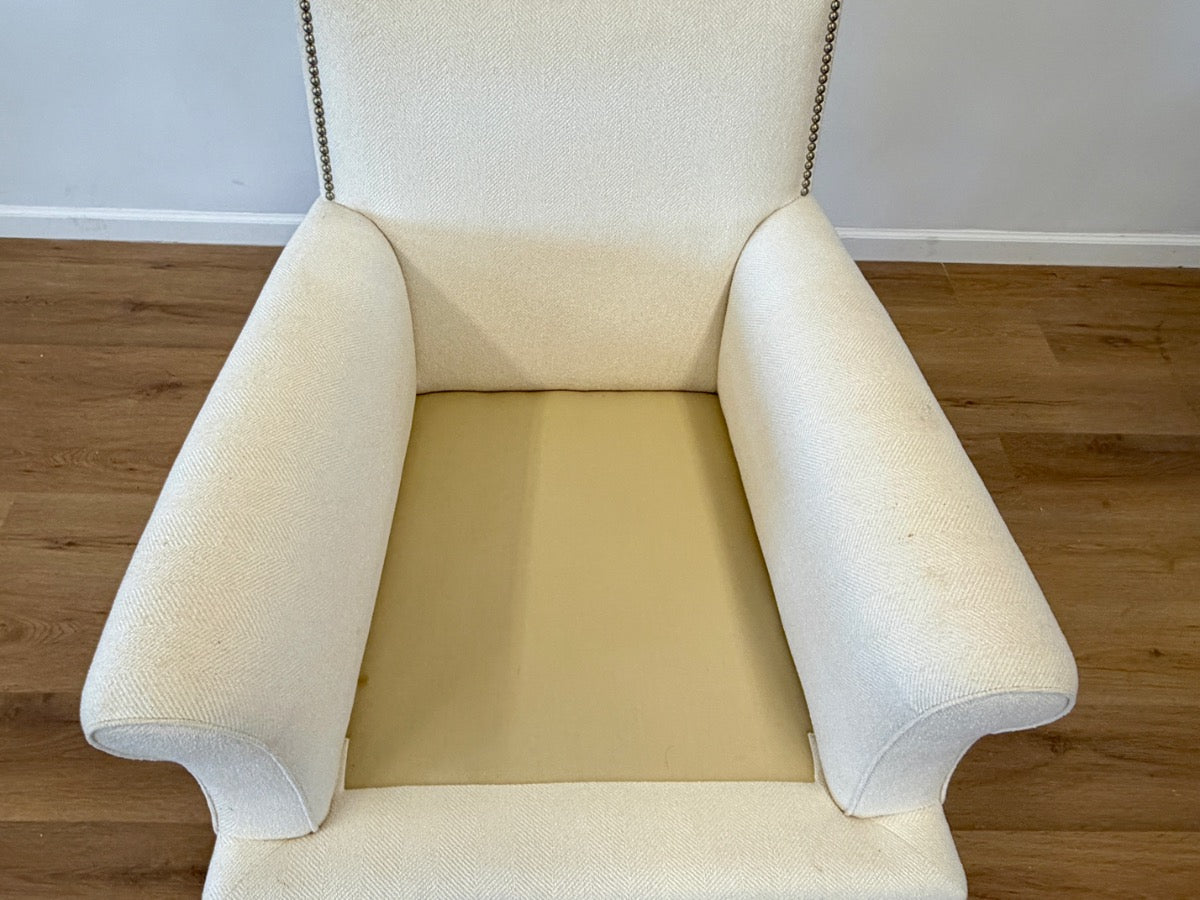 Custom Upholstered Club Chair with Nailhead Detail