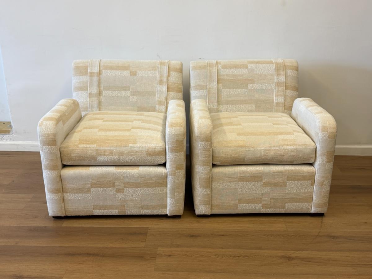 Vanguard Thom Filicia Colvin Arm Chairs, Pair