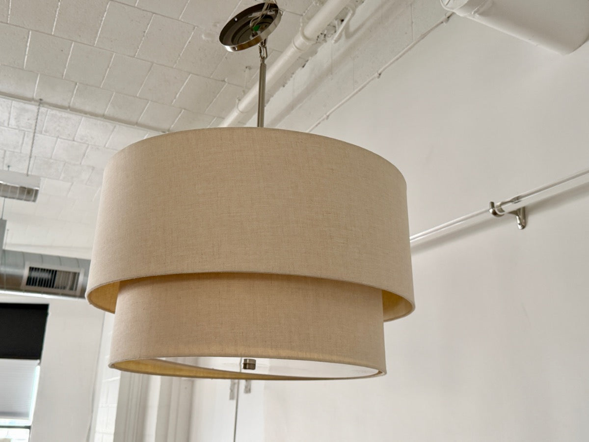 Large Contemporary Tiered Drum Pendant