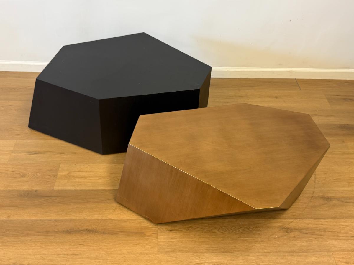 Arteriors Home Chaka Wood Ebony Gold Coffee Table