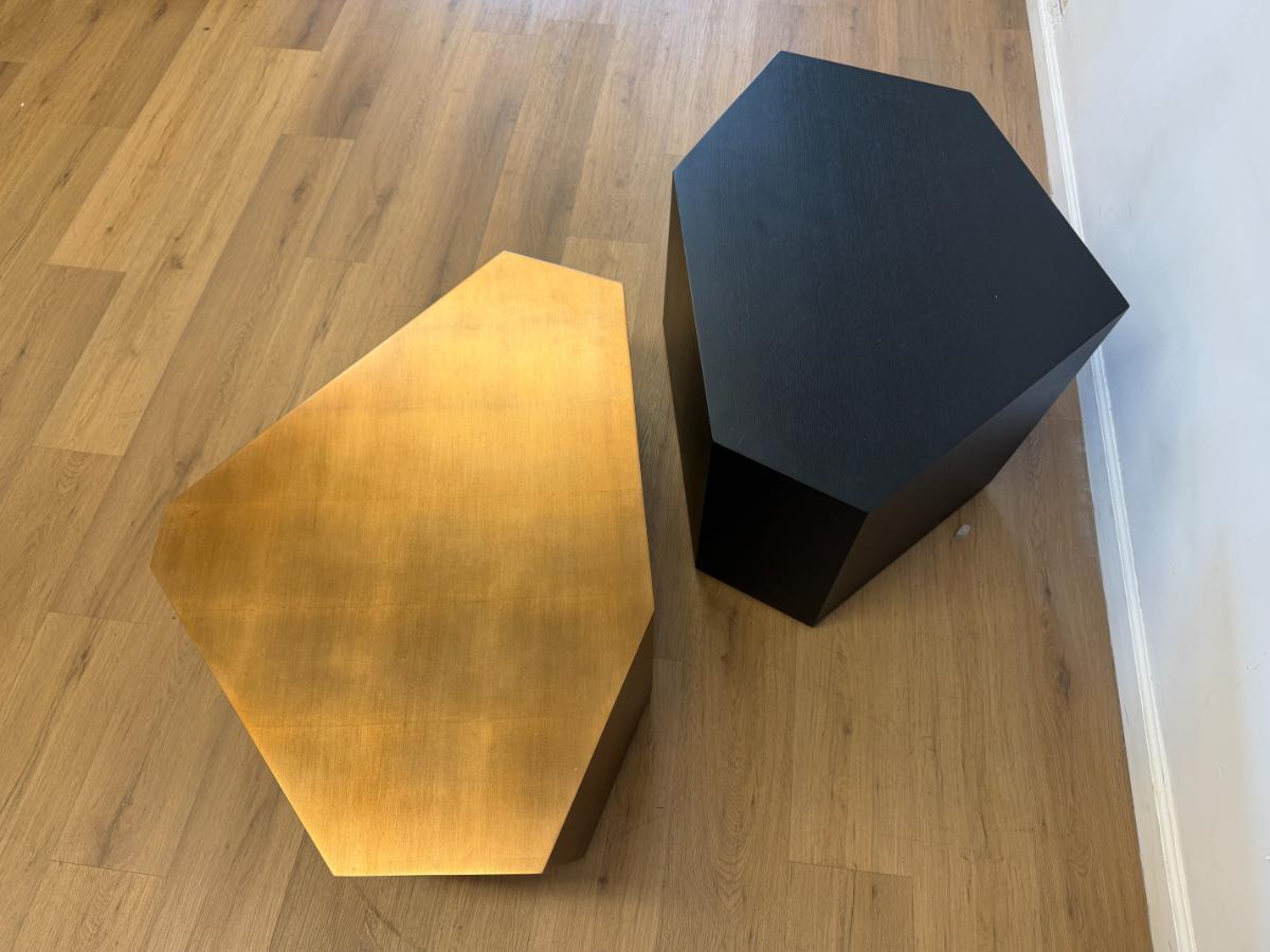 Arteriors Home Chaka Wood Ebony Gold Coffee Table