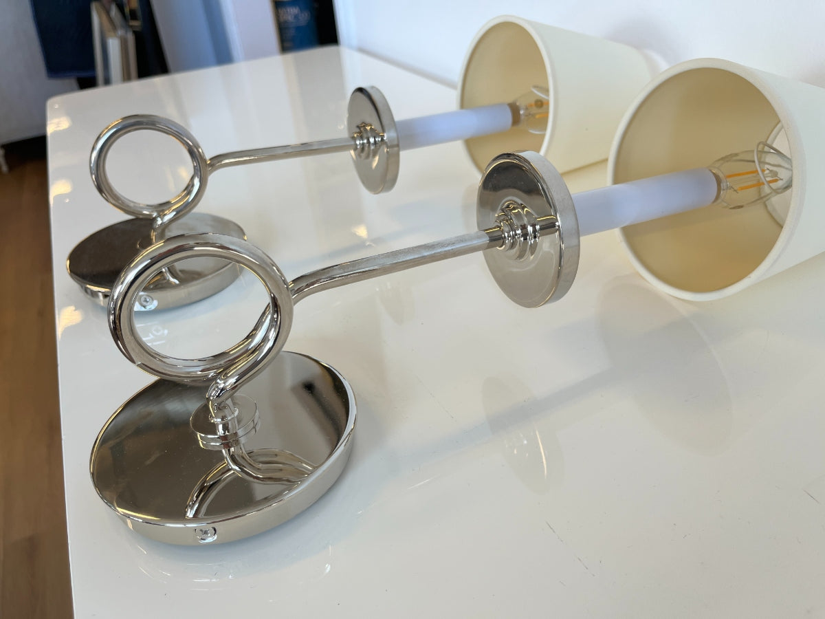 Chapman & Myers for Visual Comfort Symmetric Twist Single Sconces, Pair