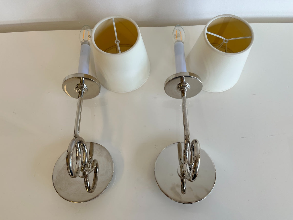 Chapman & Myers for Visual Comfort Symmetric Twist Single Sconces, Set of 4 (2 of 2 Sets)