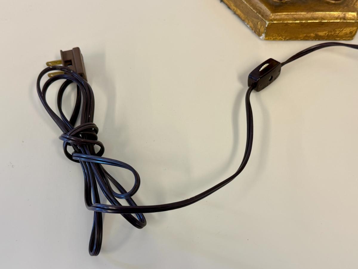 Tall Italian Neoclassical Gesso Candlestick Table Lamps, Pair