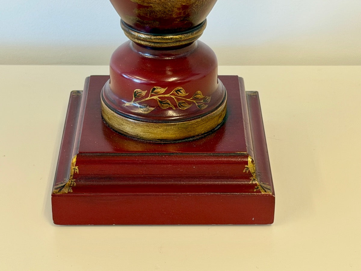 Red Painted Chinoiserie Table Lamp