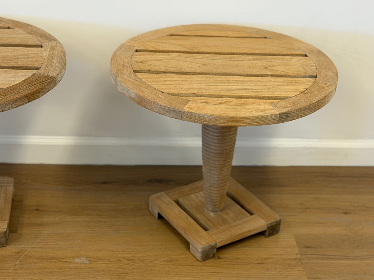 Sutherland Outdoor Teak Drink Tables, Pair (1 of 2)