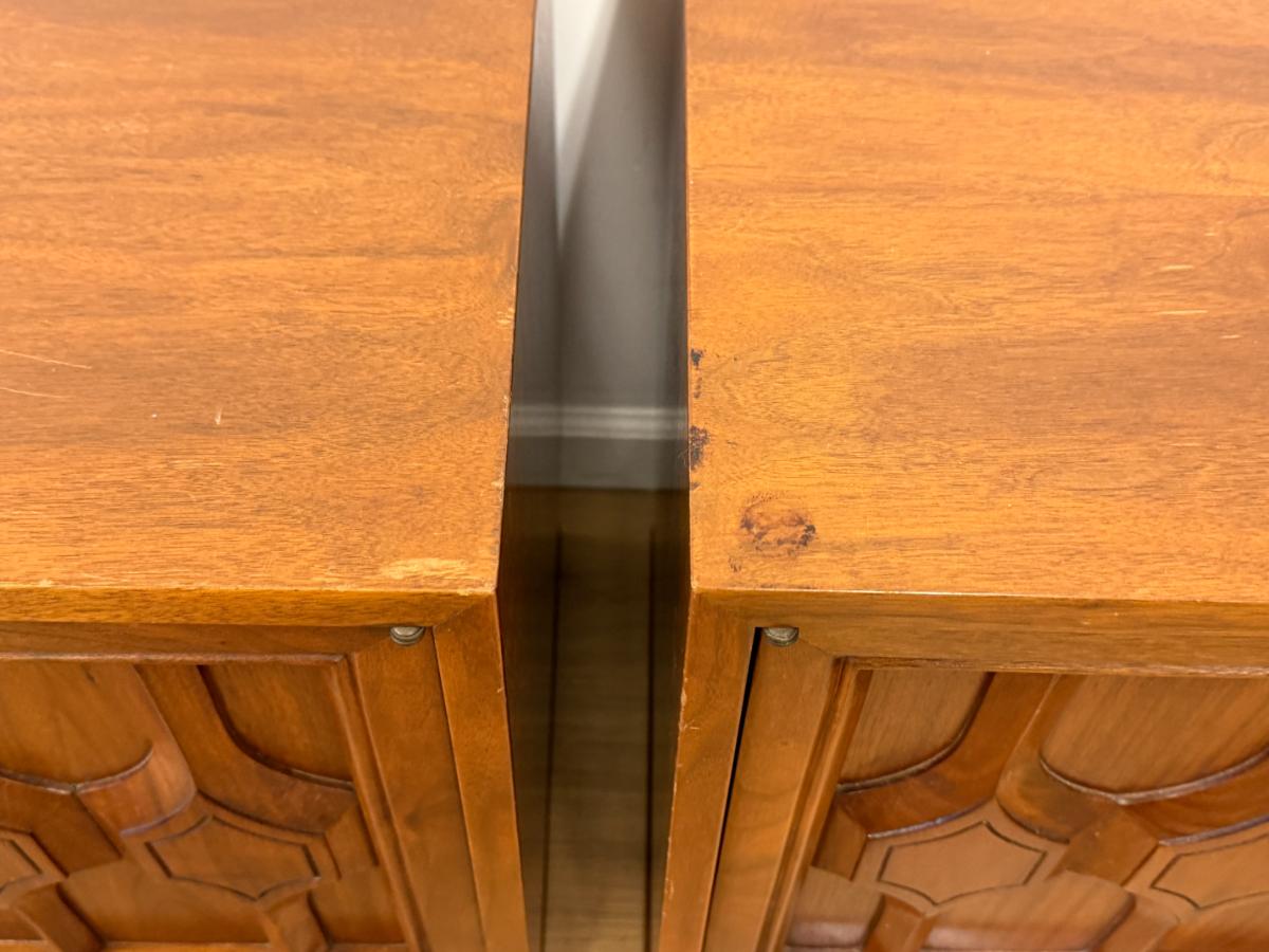 Specialty Woodcraft Inc. Mid Century Modern Nightstands, Pair