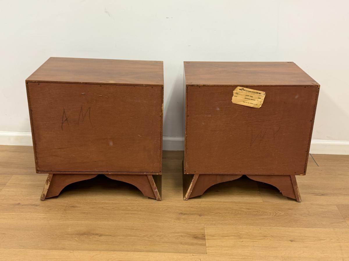 Specialty Woodcraft Inc. Mid Century Modern Nightstands, Pair