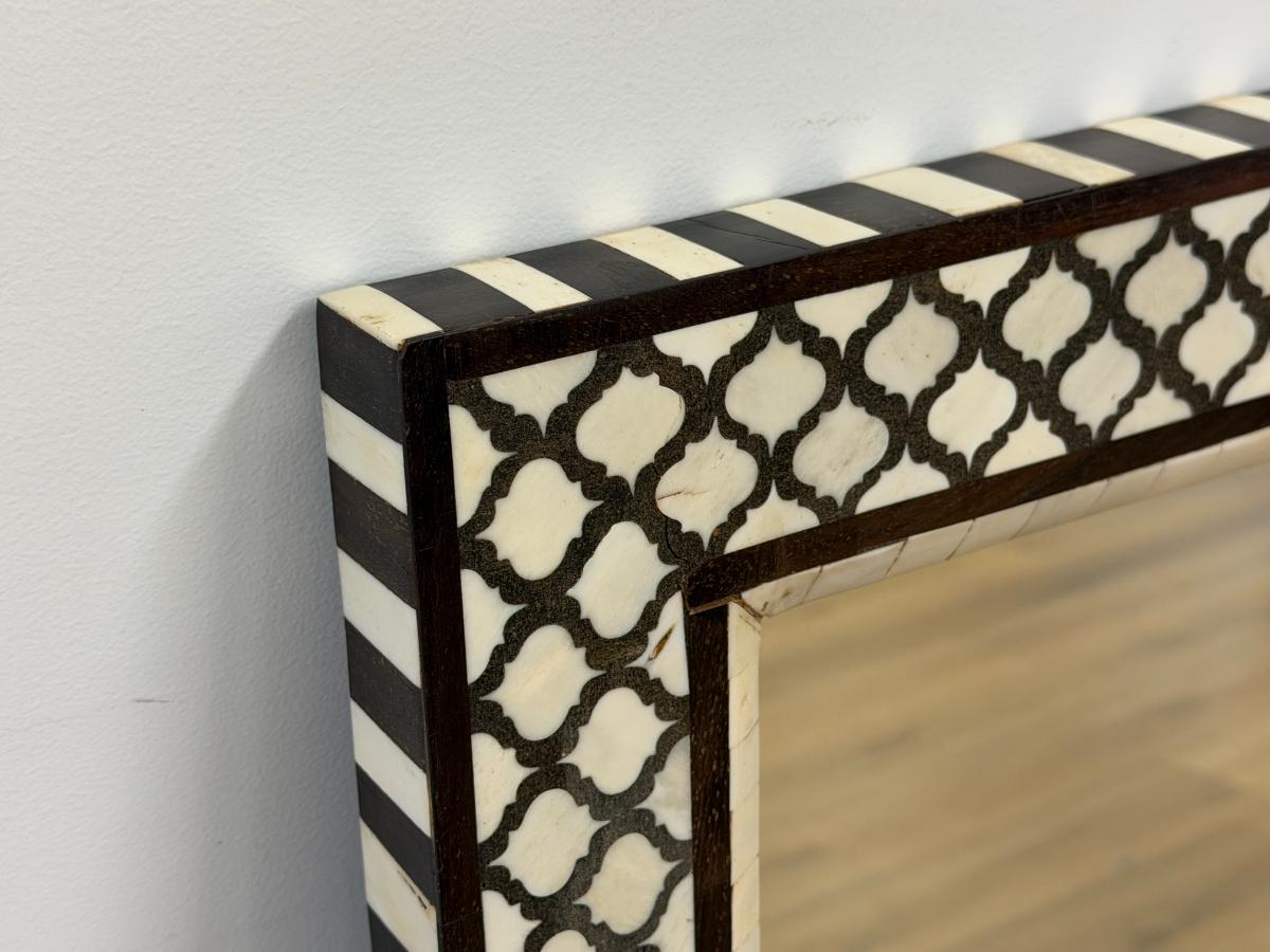 Handmade Quatrefoil Inlay Mirror