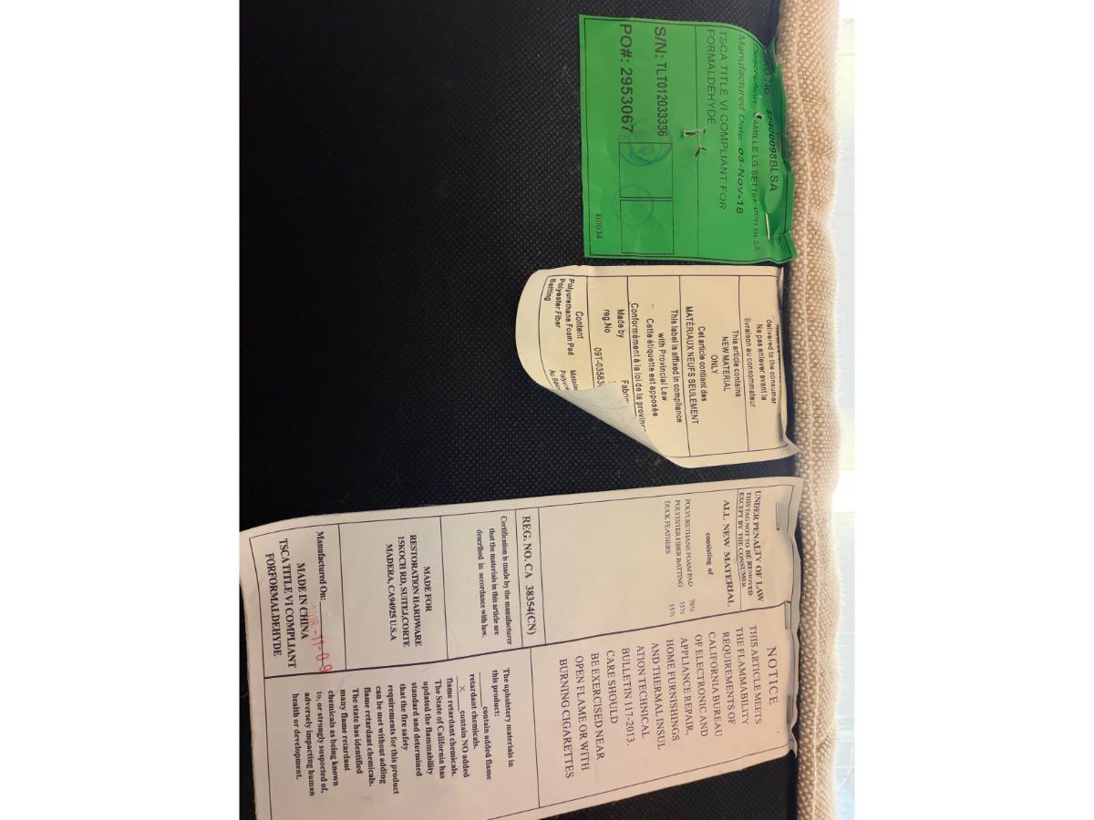 Restoration Hardware Camille Tufted Settee, 1 of 2