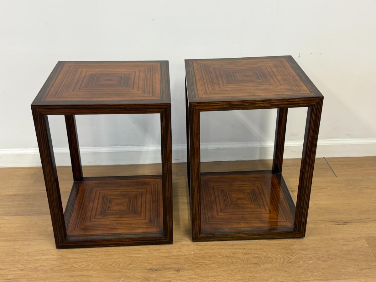 Theodore Alexander Vanucci Cubed Accent Tables, Pair