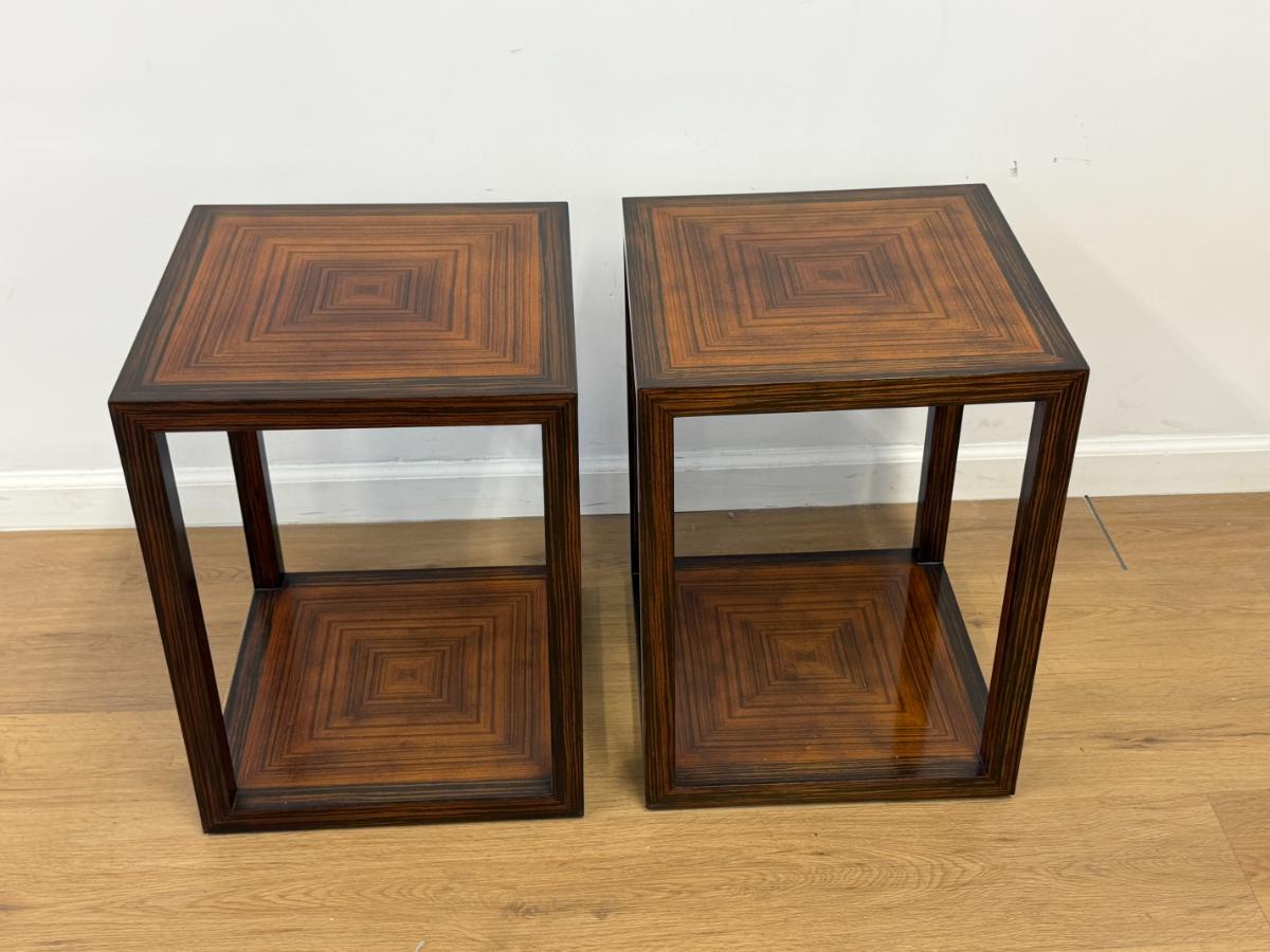 Theodore Alexander Vanucci Cubed Accent Tables, Pair
