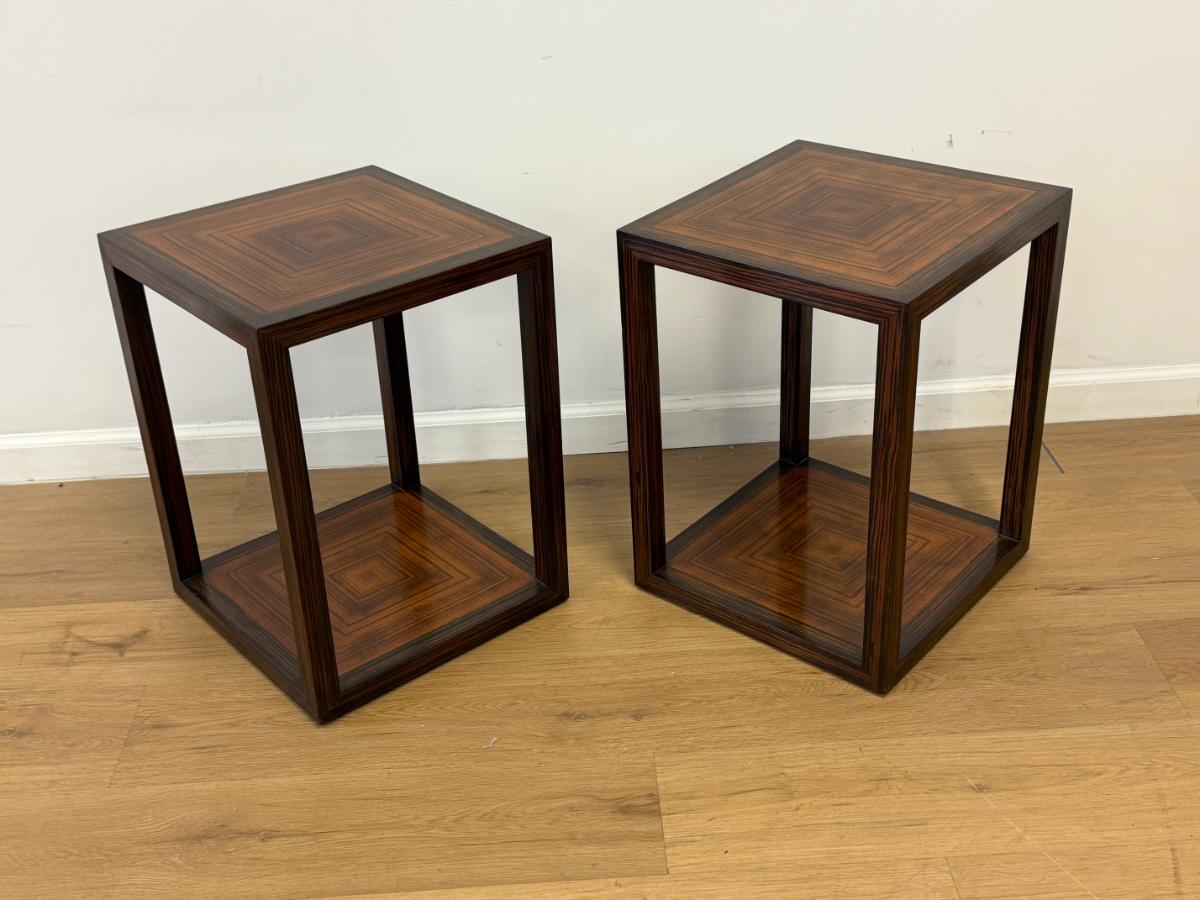 Theodore Alexander Vanucci Cubed Accent Tables, Pair