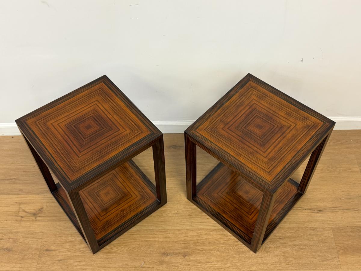 Theodore Alexander Vanucci Cubed Accent Tables, Pair