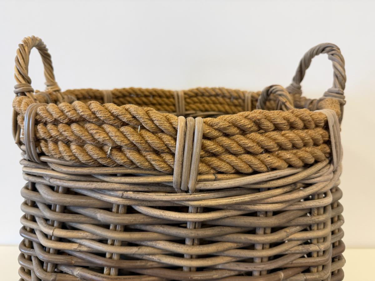 Irving Seagrass Decorative Baskets, Pair