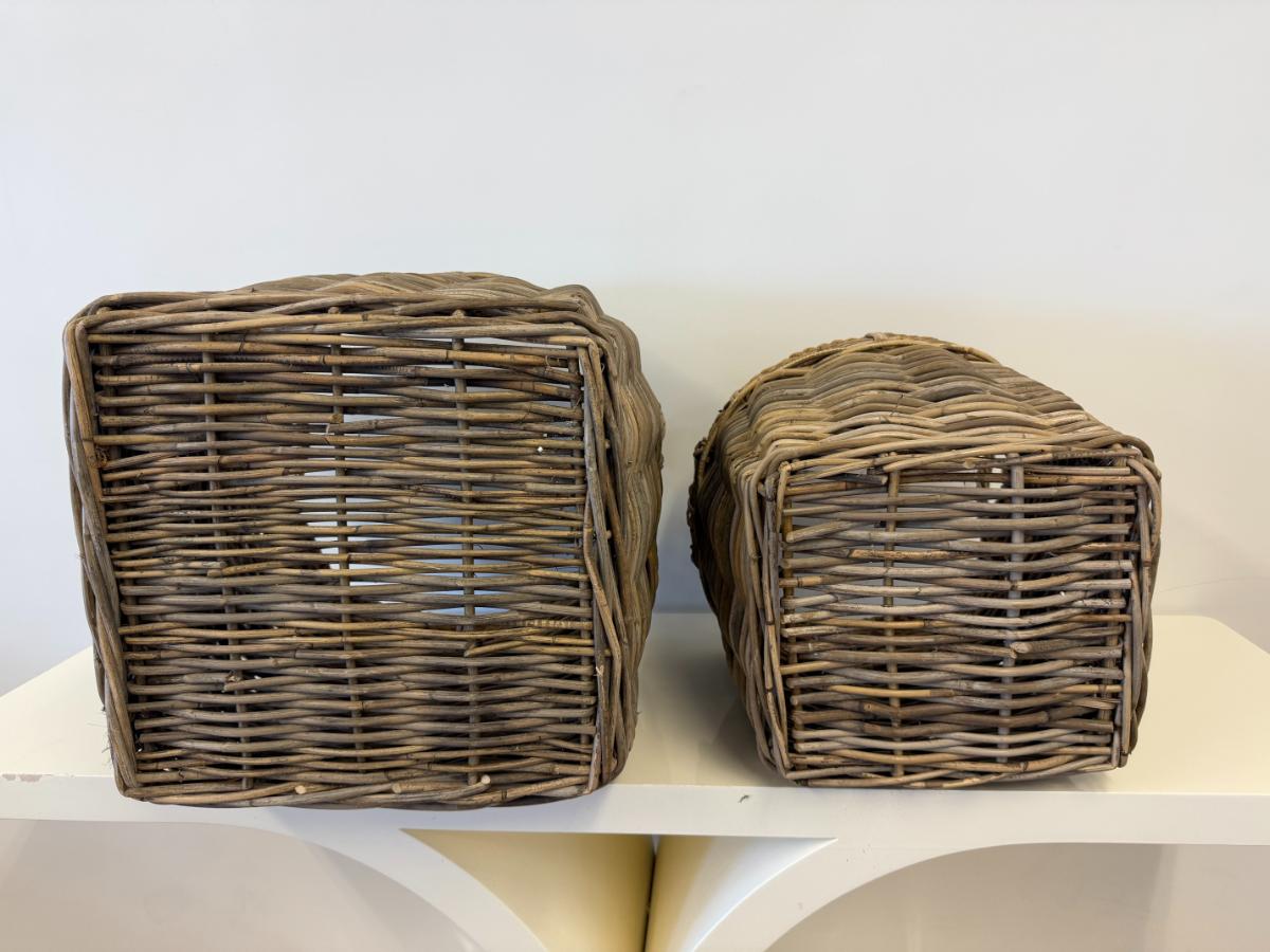 Irving Seagrass Decorative Baskets, Pair