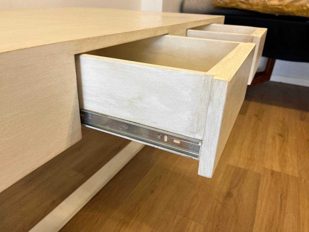 Two-Drawer White Wash Desk