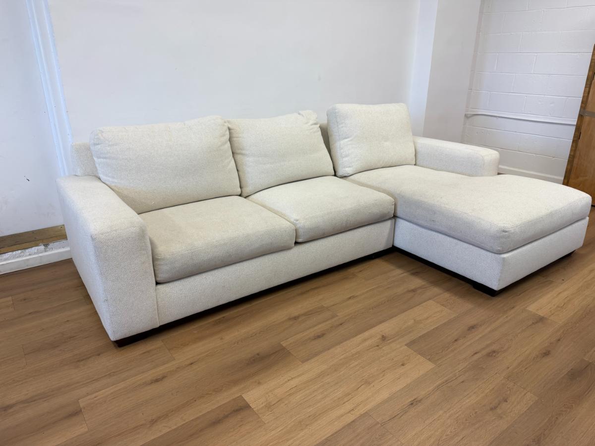 Luther Quintana Custom Sofa with Chaise Lounge, Sectional in Performance Boucle
