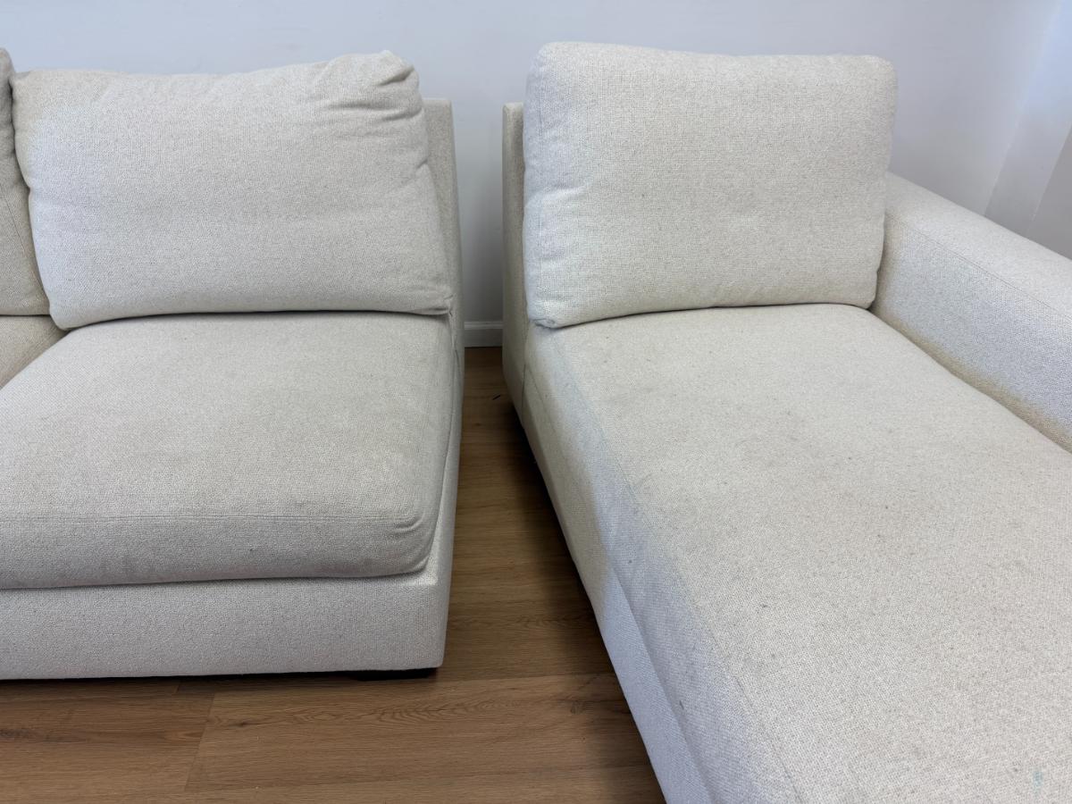 Luther Quintana Custom Sofa with Chaise Lounge, Sectional in Performance Boucle