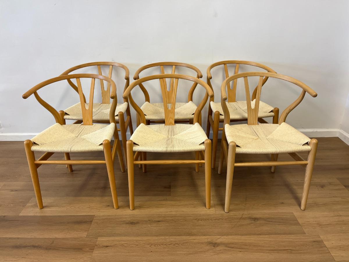 Wishbone Style Dining Chairs, Set of 6