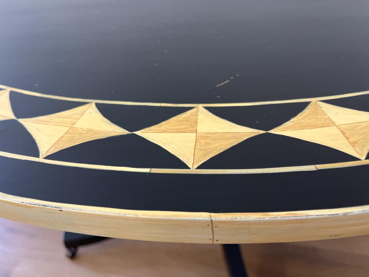 Hollywood Regency Style Painted Entry Table on Casters