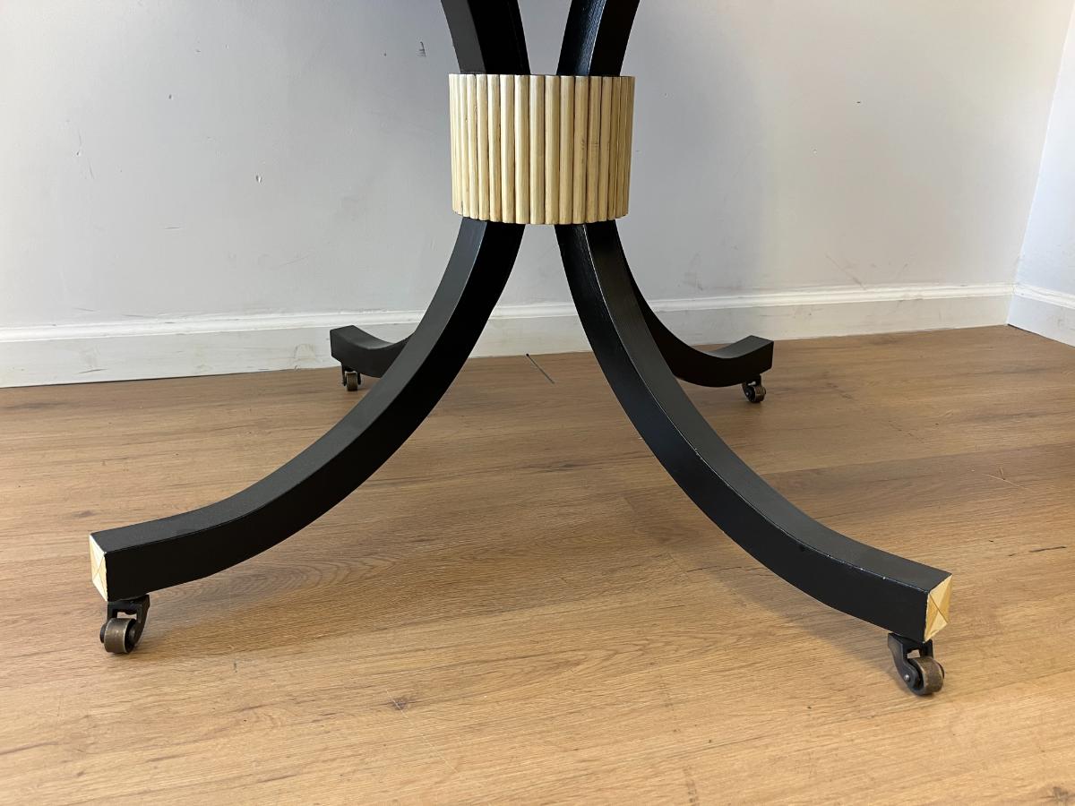 Hollywood Regency Style Painted Entry Table on Casters