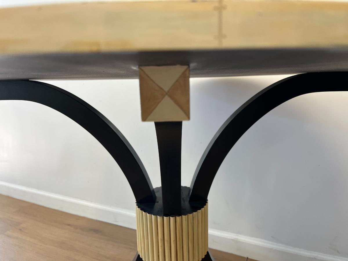Hollywood Regency Style Painted Entry Table on Casters